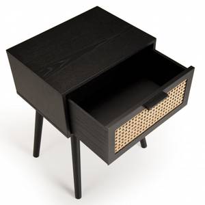 Nachttisch aus Holz 1 Schublade Schwarz - Holz teilmassiv - 30 x 55 x 40 cm