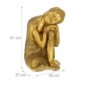 Buddha Figur mit geneigtem Kopf 60 cm Gold - Kunststoff - Stein - 40 x 61 x 37 cm