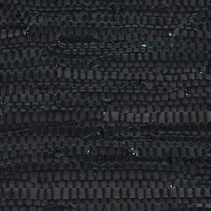 Tapis tissé en cuir et coton Noir - Cuir véritable - Textile - 70 x 1 x 140 cm