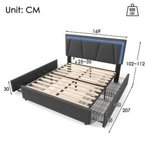 Doppelbett M045-01 Grau