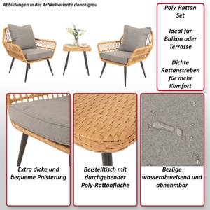 Poly-Rattan Garnitur N34 Hellgrau