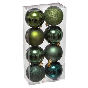 Weihnachtskugeln Set aus Kunststoff Grün - Kunststoff - 7 x 7 x 7 cm