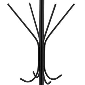 Stehlampe mit Garderobenständer Schwarz - Weiß - Metall - Kunststoff - 33 x 180 x 33 cm