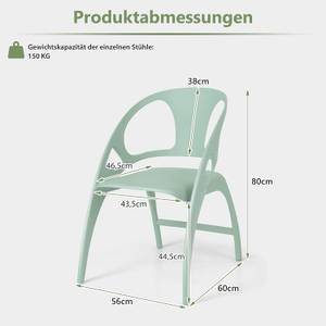 2er Set Esszimmerstühle Grün - Kunststoff - 60 x 80 x 56 cm