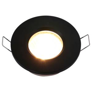 Einbaustrahler Pélite Verre dépoli / Fer - 1 ampoule - Noir