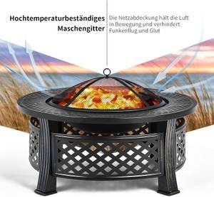 Feuerschale VH32390 Schwarz - Metall - 81 x 50 x 81 cm