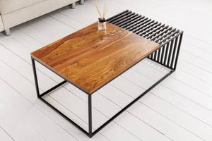 Couchtisch ARCHITECTURE Schwarz - Braun - Metall - Massivholz - Holzart/Dekor - 100 x 40 x 55 cm