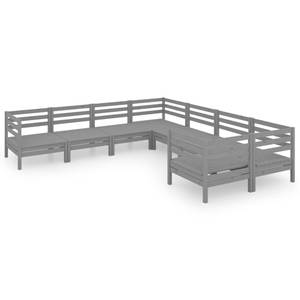 Garten-Lounge-Set Grau - Massivholz - Holzart/Dekor - 64 x 63 x 64 cm