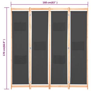 Raumteiler (4-teilig) 297463-2 Grau - Tiefe: 160 cm