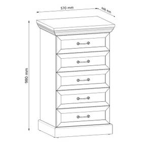 Kommode ARVEN Weiß - Holzwerkstoff - 57 x 98 x 45 cm