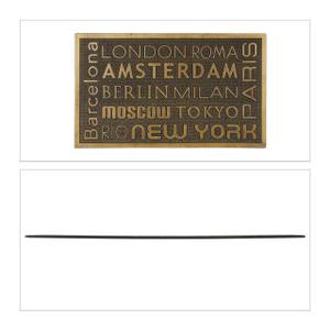 Paillasson caoutchouc avec inscription Noir - Doré - Matière plastique - 75 x 1 x 45 cm