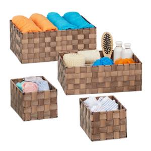 Panier tressé rangement en lot de 4 Marron