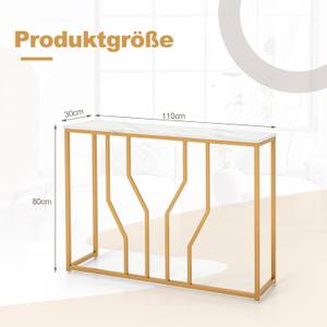 Eingangstisch JV11188WH Gold - Holzwerkstoff - 30 x 80 x 110 cm