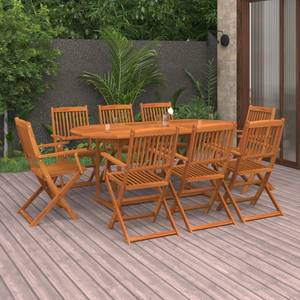 Garten-Essgruppe (9-teilig) 3011567-1 Braun - Massivholz - Holzart/Dekor - 90 x 75 x 180 cm