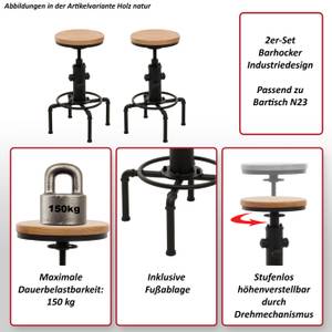 Barhocker N23 (2er-Set) Hellbraun