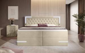 Boxspringbett Carlotta - LED, Stauraum Beige - Breite: 200 cm - H4