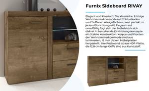 Sideboard RIVAY mit LED Eiche Dunkel - Eiche Dunkel Dekor - Eiche Dekor