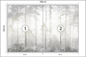 Fototapete WALD IM NEBEL Bäume Vintage 180 x 120 x 120 cm