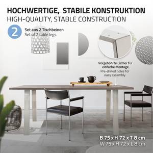 Loft Tischgestell aus Stahl 2er Set Silber