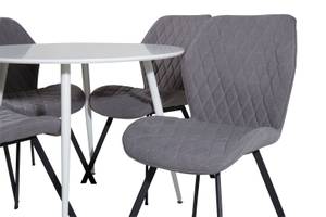 Essgruppe Plaza 12 (5-teilig) Grau - Massivholz - 100 x 75 x 100 cm