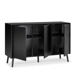 Buffet Lluvia 3 portes Noir - Bois manufacturé - 120 x 76 x 40 cm