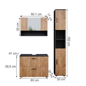 Badmöbel Set Irma 39597 Anthrazit - Sonoma Eiche Trüffel Dekor