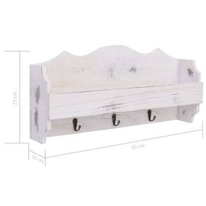 Porte-manteau 299262 Blanc - Bois massif - Bois/Imitation - 10 x 23 x 50 cm