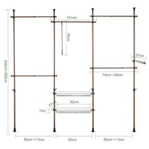 Teleskop Garderoben System KLS04-N Holz