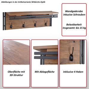 Wandgarderobe A27 3D-Struktur Dunkelbraun