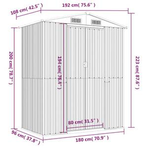 Abri de jardin 3014781-1 Marron clair - 192 x 108 cm