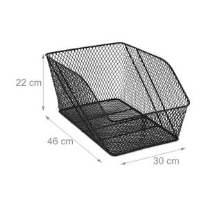 Fahrradkorb für hinten Schwarz - Metall - 30 x 22 x 46 cm