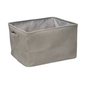 Boîte de rangement rectangulaire Gris - Matière plastique - Textile - 40 x 24 x 30 cm