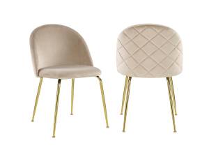 Chaise MELBOURNE Lot de 2 Beige - Lot de 2