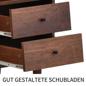 Sideboard NaturⅢ Braun - Holzwerkstoff - Rattan - 41 x 76 x 130 cm