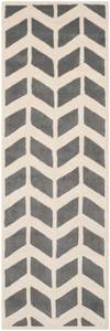 Teppich Brenna Dunkelgrau/Creme - Maße:  68 x 213  cm