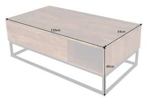 Couchtisch MAKASSAR FUNCTION Braun - Massivholz - Holzart/Dekor - 110 x 40 x 54 cm