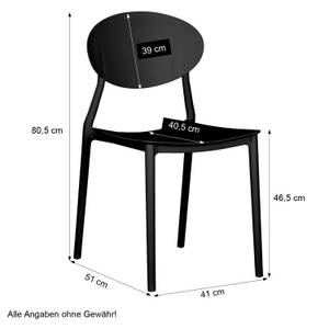 Gartenstuhl 4er Set 2448 Schwarz