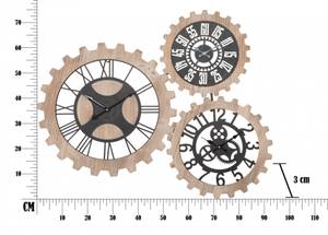 Wanduhr Braun - Holzwerkstoff - 3 x 74 x 93 cm