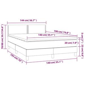 Boxspringbett 3017268-5 Pink - 144 x 193 cm