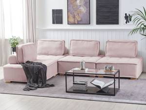 Modulsofa TIBRO 4-tlg Eiche Hell - Pink