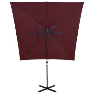 Parasol en porte-à-faux Rouge - Textile - 250 x 230 x 250 cm