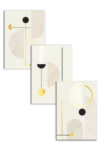 Cremefarben Gold Poster Set Papier - 70 x 50 x 70 cm