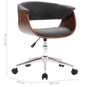 Chaise de bureau Gris - Textile - 58 x 74 x 60 cm