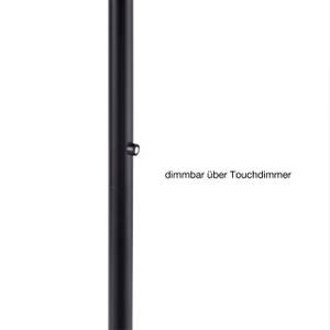 LED Deckenfluter Fluter rund Schwarz - Metall - 30 x 181 x 30 cm