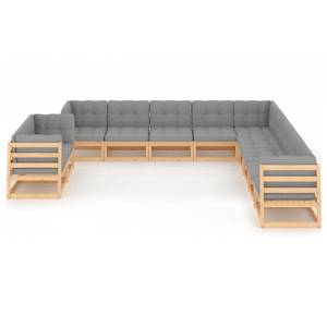 Garten-Lounge-Set (11-teilig) 3009708-2 Grau - Holz