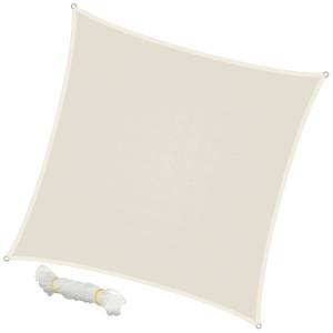 Sonnensegel quadrat 5x5m Creme 100% HDPE Weiß - Metall - Kunststoff - 500 x 12 x 500 cm
