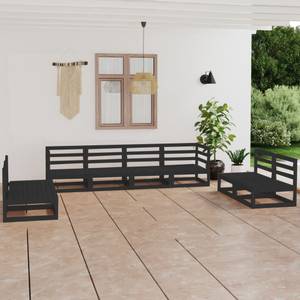 Gartenmöbel-Set 3009901-2 (8-teilig) Schwarz - Massivholz - Holzart/Dekor - 70 x 67 x 70 cm