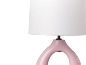 Lampe de table ABBIE Rose foncé - Blanc