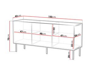 Buffet SALVADOR Marron - Bois massif - 150 x 70 x 42 cm