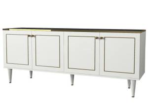 Sideboard Ravenna Weiß Marmor Optik Weiß - Holzwerkstoff - 180 x 76 x 40 cm